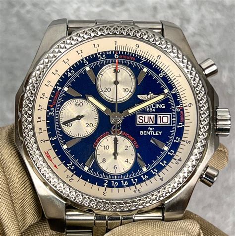 breitling bentley gt stainless steel blue black dial a13362|breitling bentley a13362.